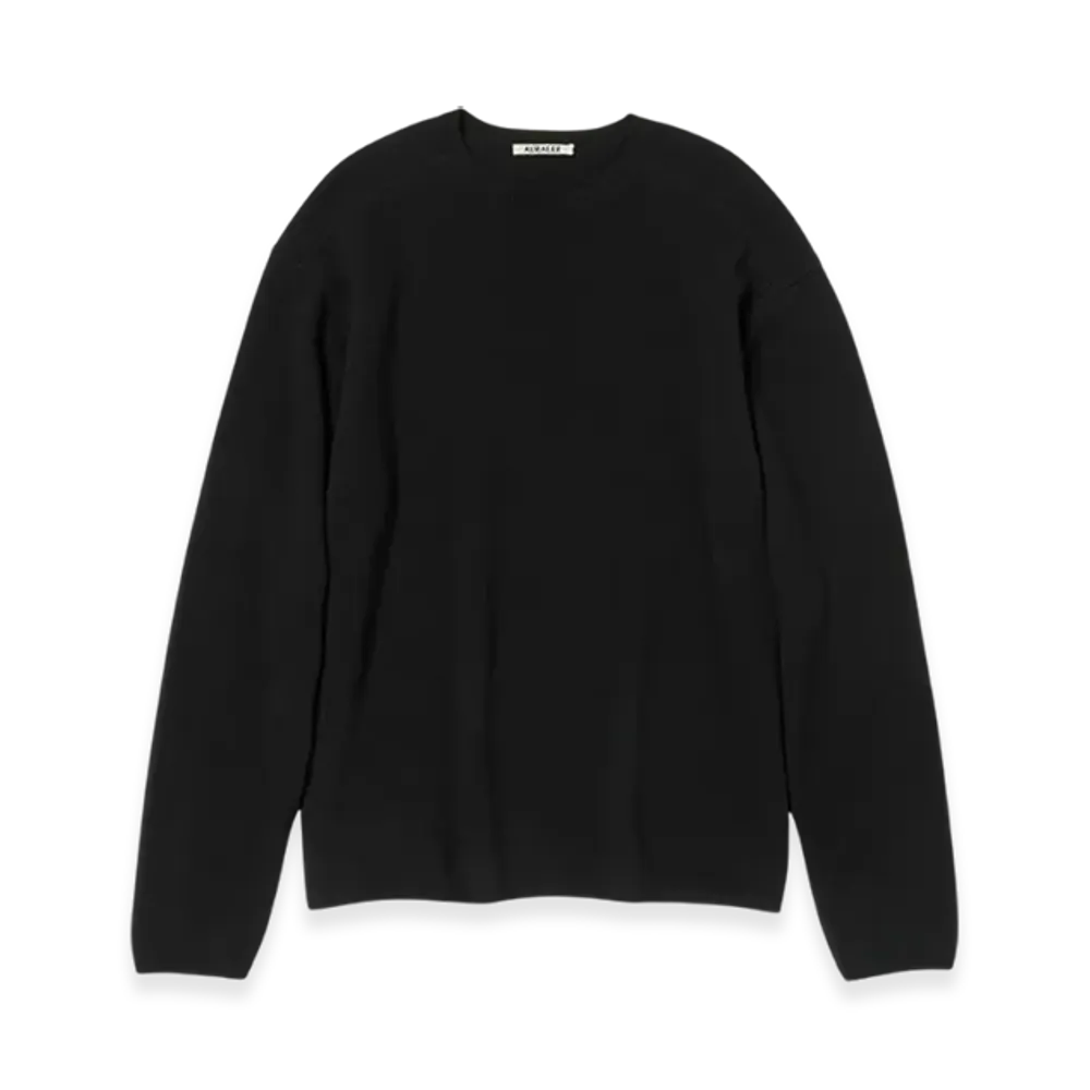 AURALEE Felted Wool Knit P/O "Black"