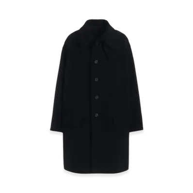 S'YTE Double-Weave Melton Oversized Soutien Collar Coat "Black"