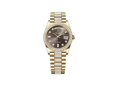ROLEX Day-Date 36mm Yellow Gold Diamond 128348RBR "Dark Grey"