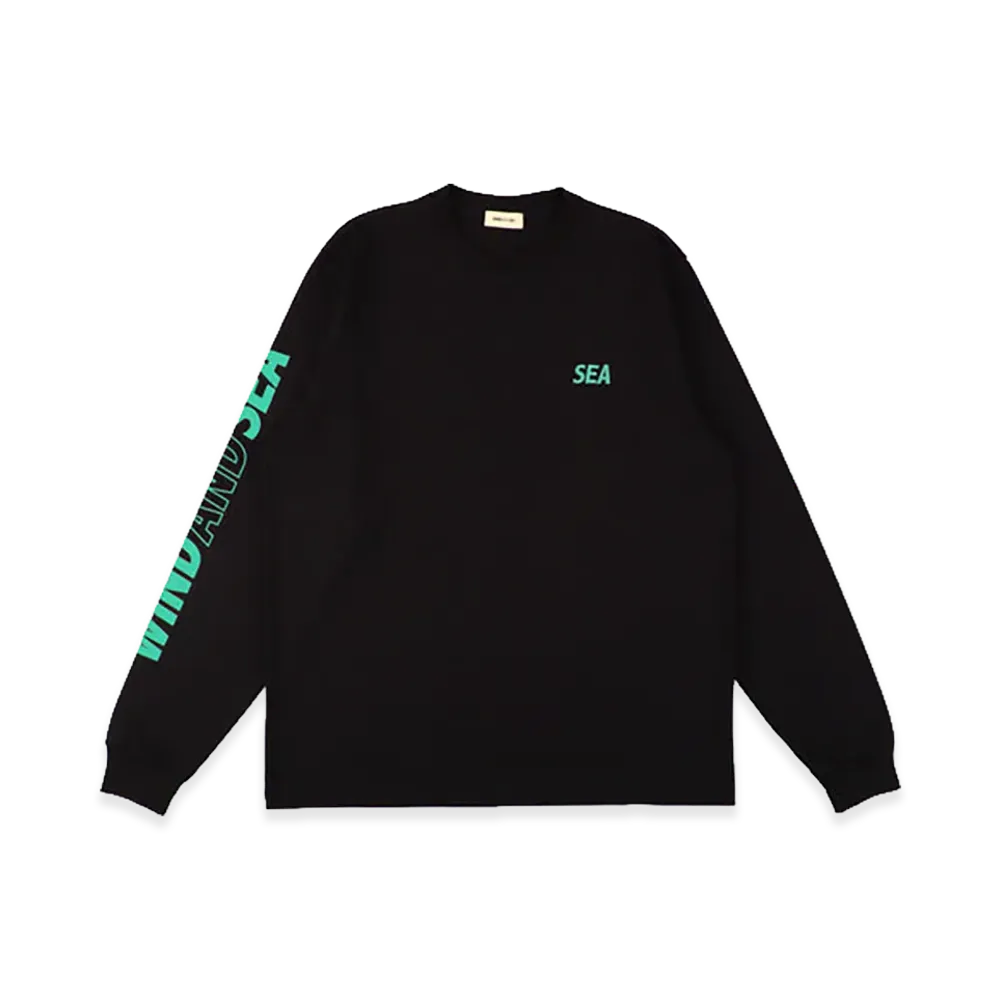 WIND AND SEA L/S Tech Pocket Tee "Black/Mint"
