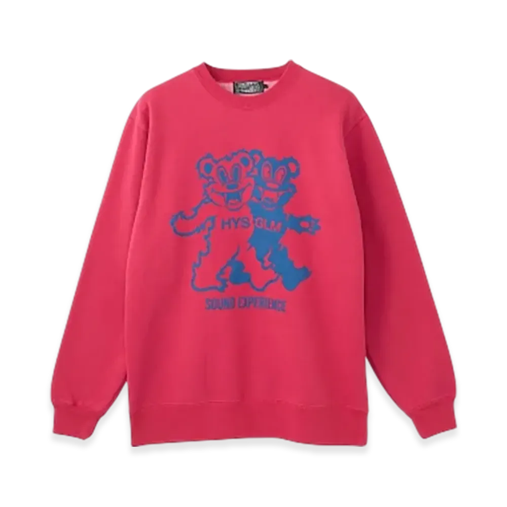 HYSTERIC GLAMOUR Fire Bear Party Sweatshirt "Pink"