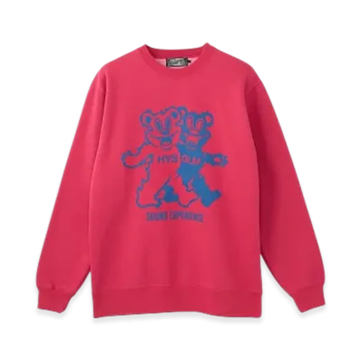 HYSTERIC GLAMOUR Fire Bear Party Sweatshirt "Pink"