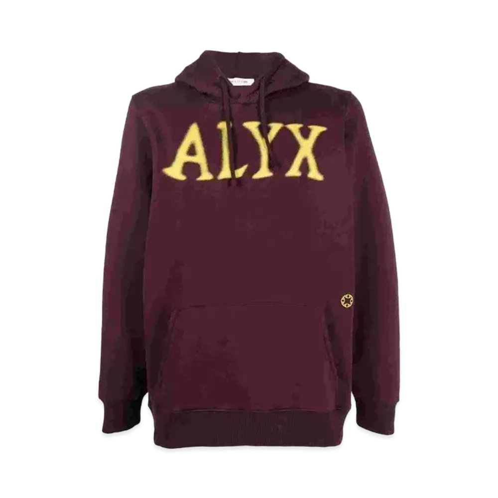 1017 ALYX 9SM Logo-Print Long-Sleeved Hoodie "Bordeaux"