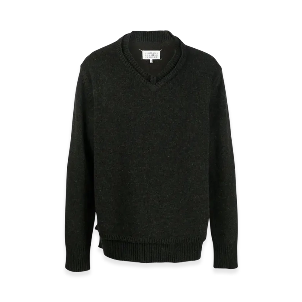 Maison Margiela Elbow Patch Sweater "Dark Green/Walnut"