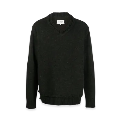 Maison Margiela Elbow Patch Sweater "Dark Green/Walnut"