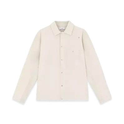 Stone Island 105G6 Bi-Stretch Wool Nylon Oxford Stone Island Stellina Overshirt with Pocket and Snaps - 24FW "Sand"