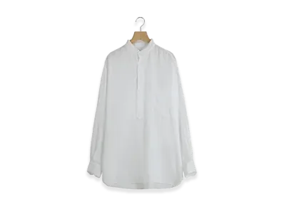 COMOLI Linen W Cross Pullover Shirt "White"