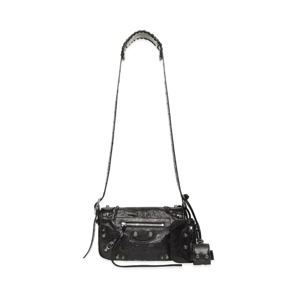 BALENCIAGA Le Cagole Medieval XS Effect Flap Bag "Black"