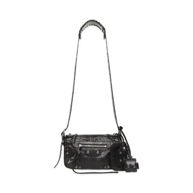 BALENCIAGA Le Cagole Medieval XS Effect Flap Bag "Black"