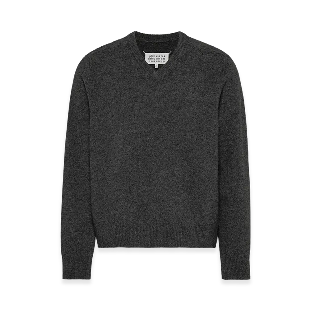 Maison Margiela Men's Washed Lambswool Roll Neck Sweater "Charcoal"