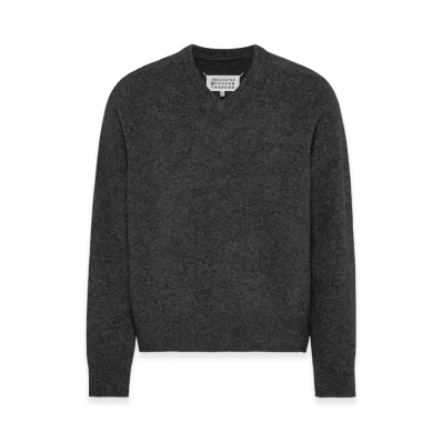 Maison Margiela Men's Washed Lambswool Roll Neck Sweater "Charcoal"