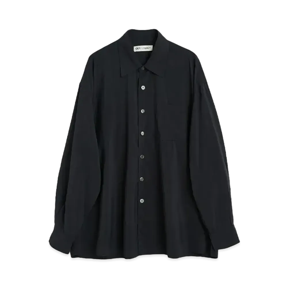 OUR LEGACY Borrowed Shirt Liquid Viscose "Black"