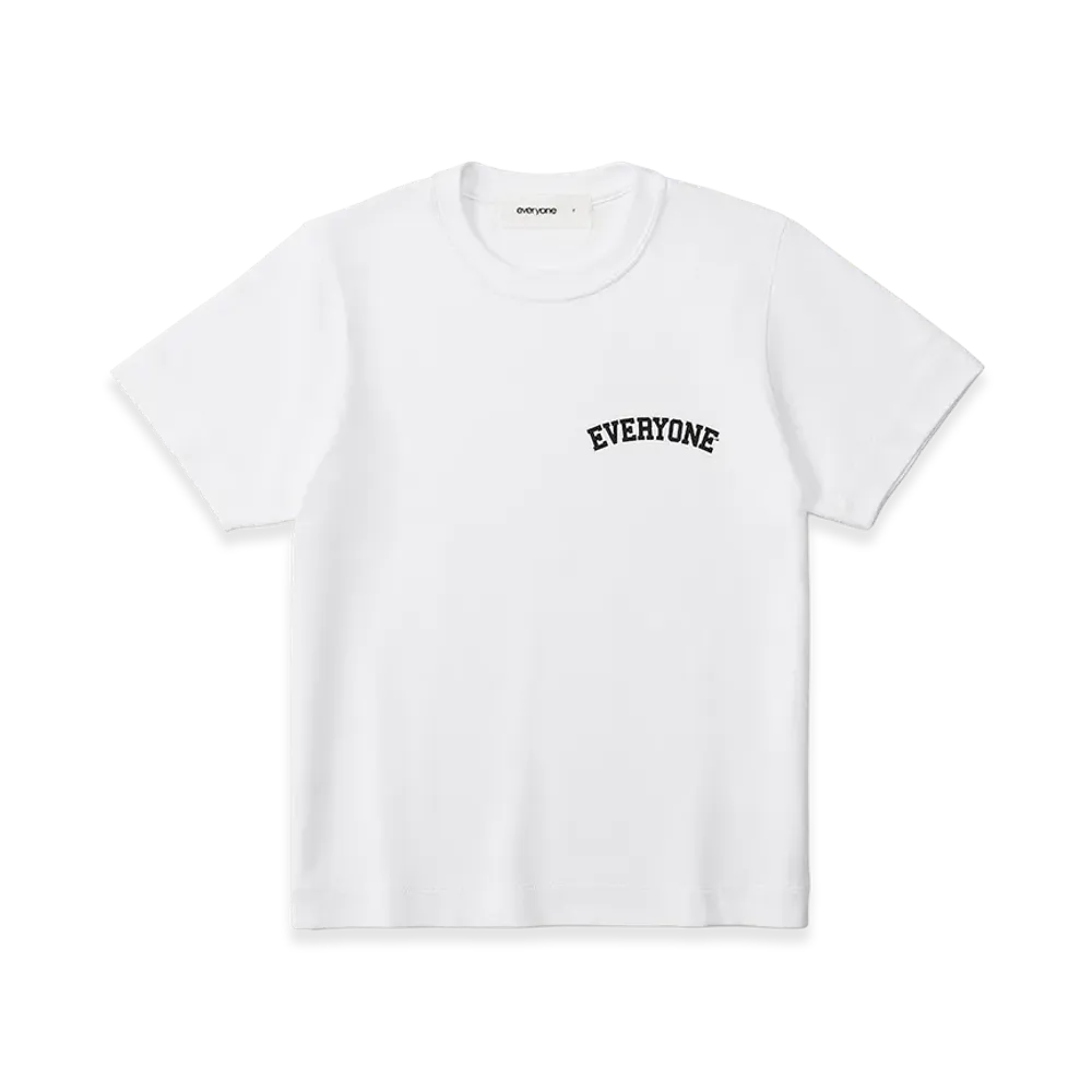 everyone Women's Collegiate Logo Tee Shirt "White/Black"
