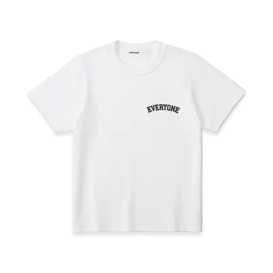 everyone Women's Collegiate Logo Tee Shirt "White/Black"