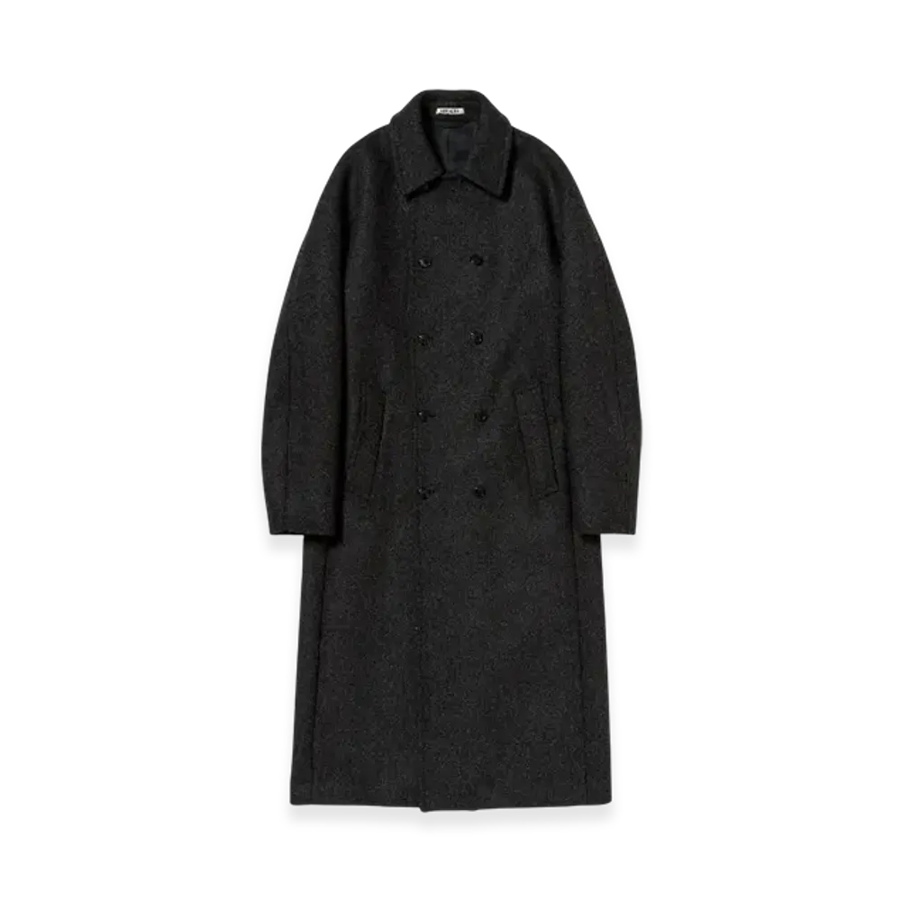 AURALEE Shetland Wool Double Cloth Coat "Dark Charcoal"