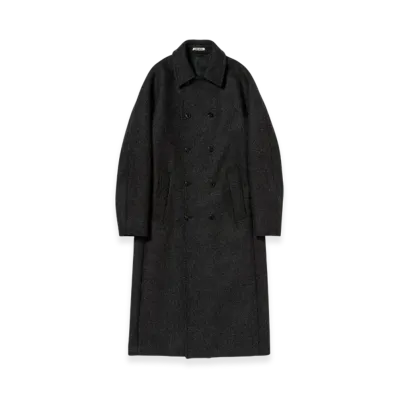 AURALEE Shetland Wool Double Cloth Coat "Dark Charcoal"