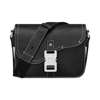 Dior Mini Saddle Bag Strap Grained Calfskin "Black"