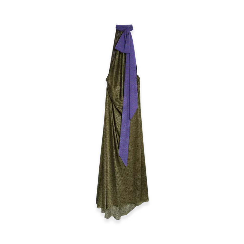DRIES VAN NOTEN Women's Silk Evening Dress "Khaki"