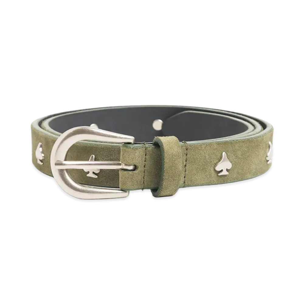 Stussy Spade Emblem Belt "Olive Suede"