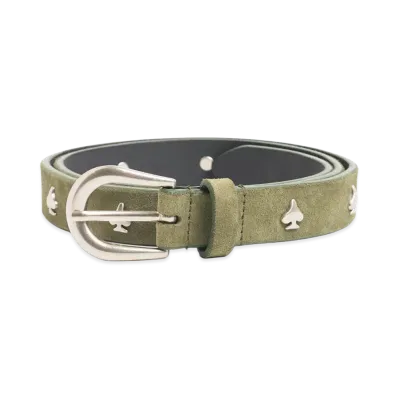 Stussy Spade Emblem Belt "Olive Suede"