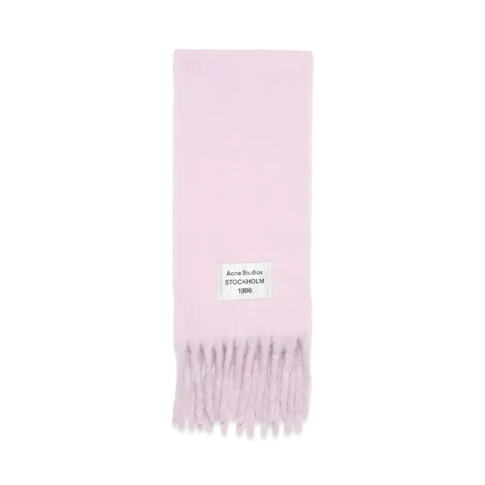 Acne Studios Logo Label Fringe Scarf "Pink/Lilac"