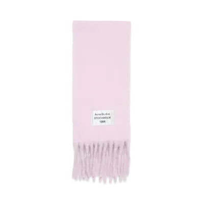 Acne Studios Logo Label Fringe Scarf "Pink/Lilac"