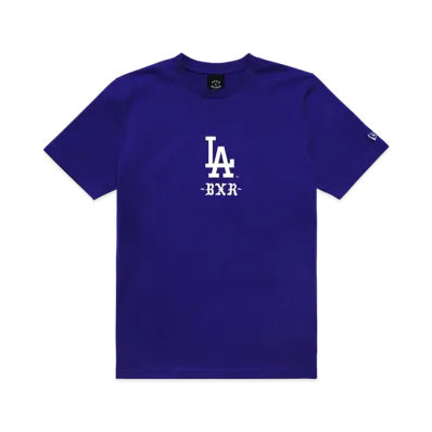 BORN X RAISED x NEW ERA x Dodgers Trademark Tee "Blue"