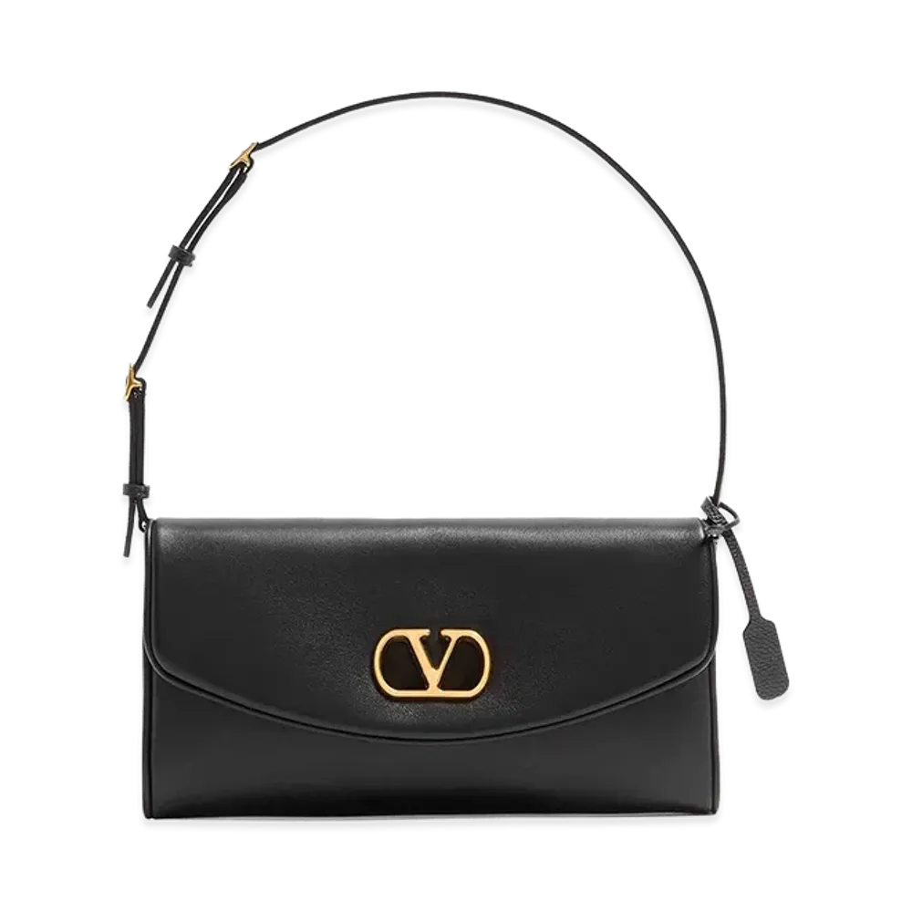 Valentino Women's Nappa Leather Devain Shoulder Bag "Black"
