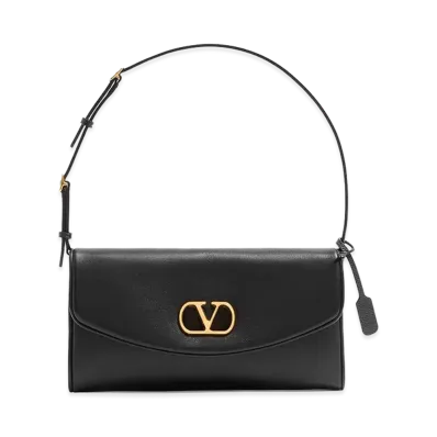Valentino Women's Nappa Leather Devain Shoulder Bag "Black"