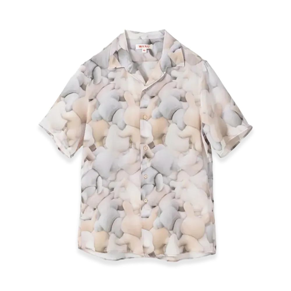 MASU Print Open Collar Shirt "Flocky Doll"