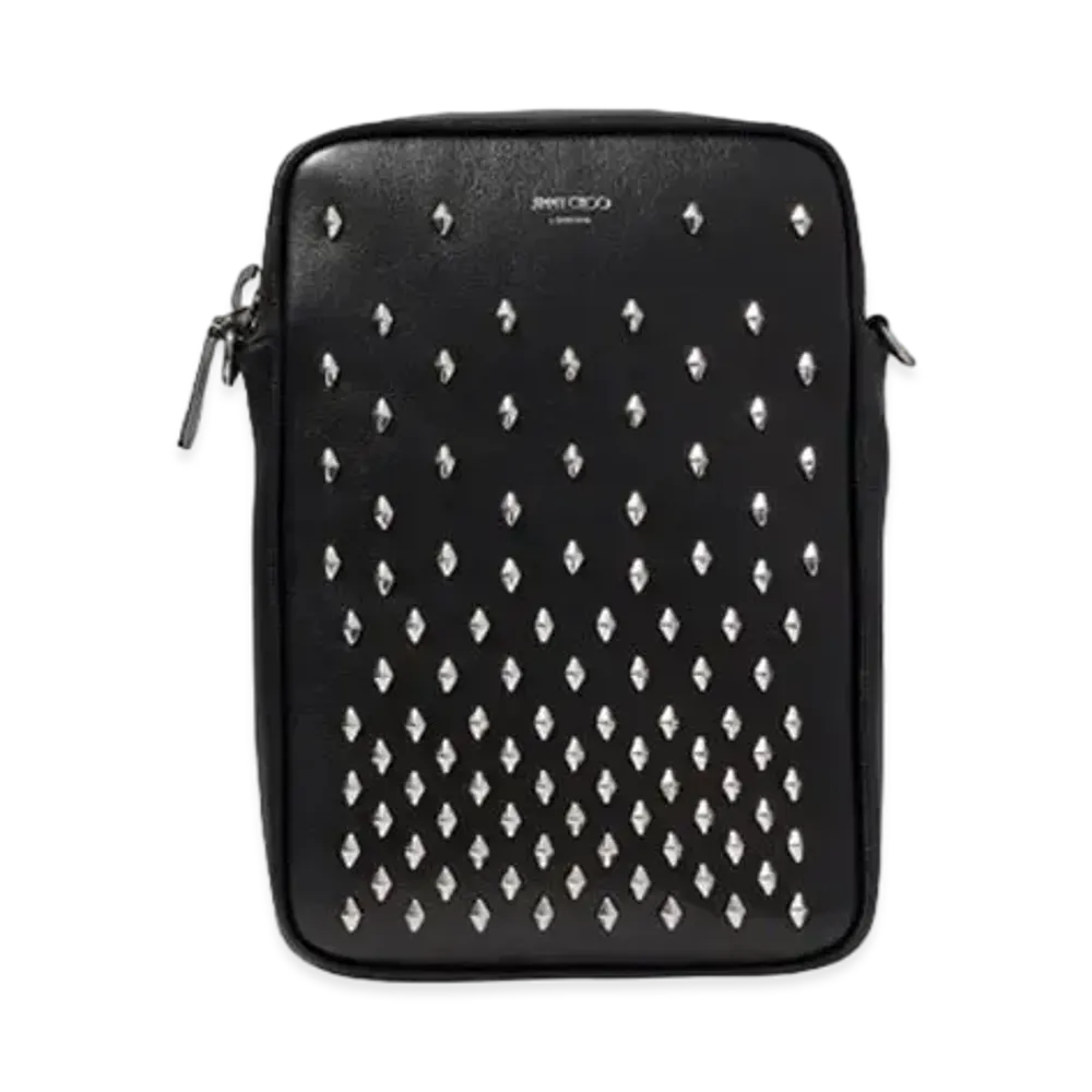 Jimmy Choo Kimi Camera With Studs Leather Camera Bag "Black"