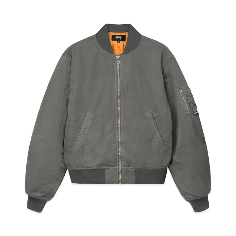 Stussy Dyed Nylon Bomber "Charcoal"