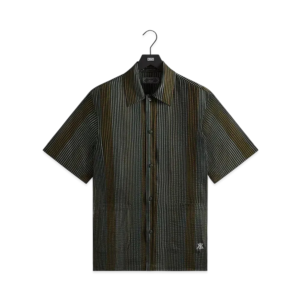 Kith Seersucker Boxy Collared Overshirt "Stadium"