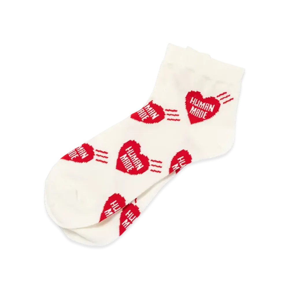 HUMAN MADE Heart Short Socks "White"