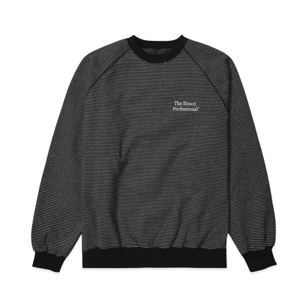 ENNOY Border Crew Neck Sweat "Black×White"
