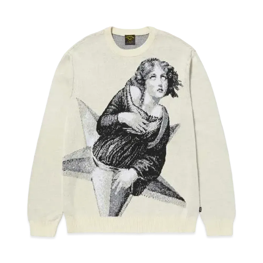 HUF x Smashing Pumpkins Star Girl Crewneck Sweater "Bone"