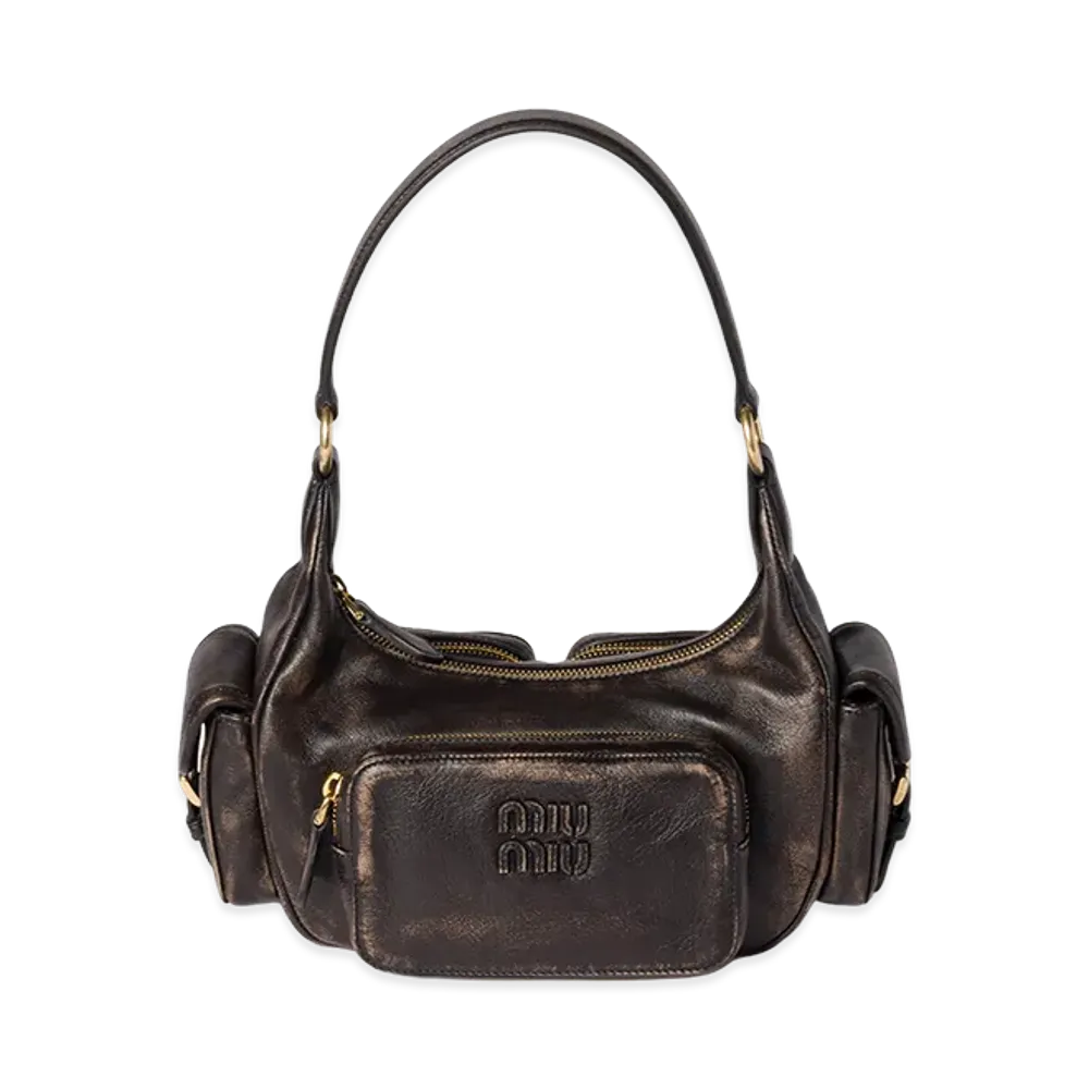 MIU MIU Pocket Nappa Leather Bag "Coffee"
