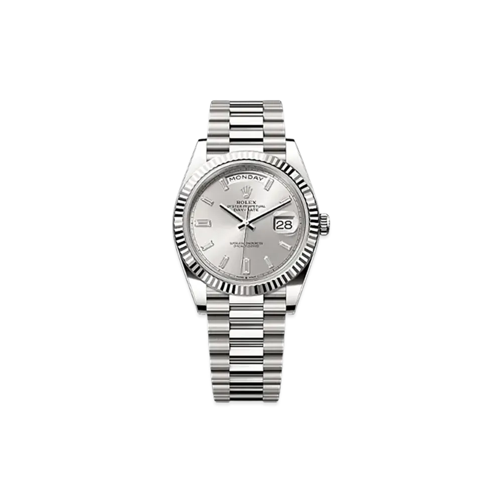 ROLEX Day-Date 40mm White Gold 228239 "Silver"