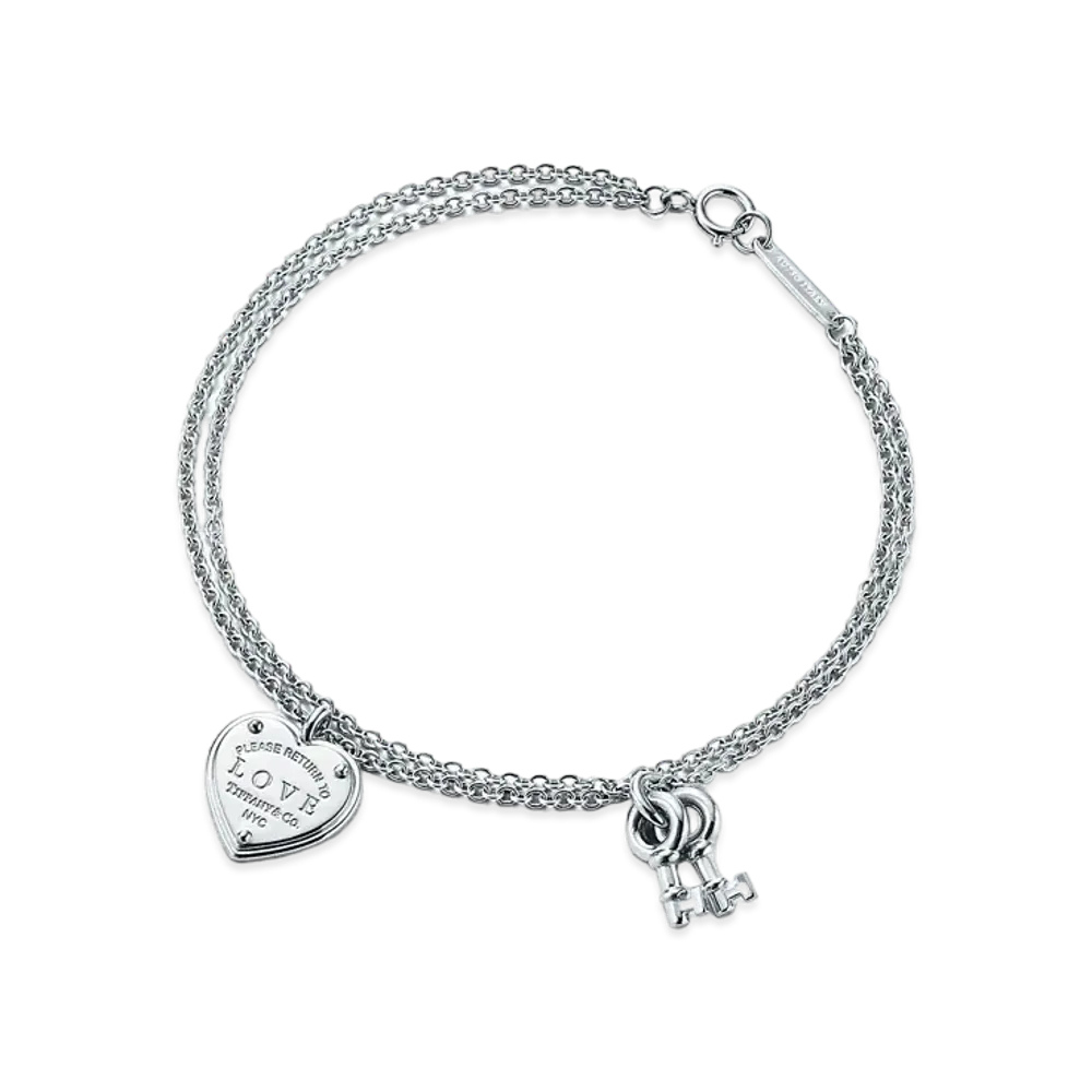 Tiffany & Co. Return to Tiffany Love Heart Tag Key Bracelet "Silver"