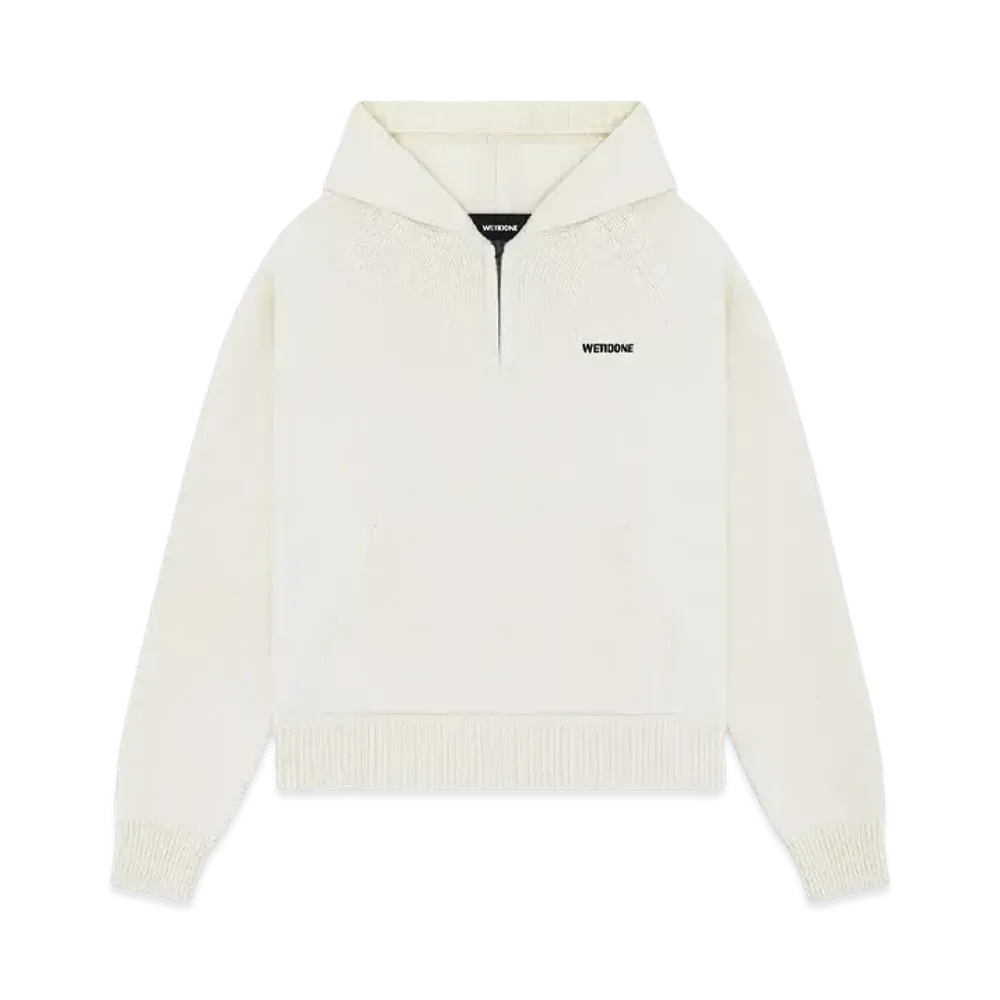 WE11DONE Logo Half Zip-up Hoodie "Ivory"