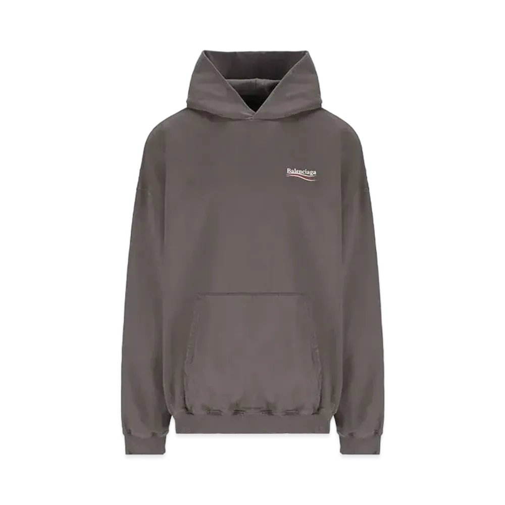 BALENCIAGA MENS Political Campaign Large Fit Hoodie "Grey"