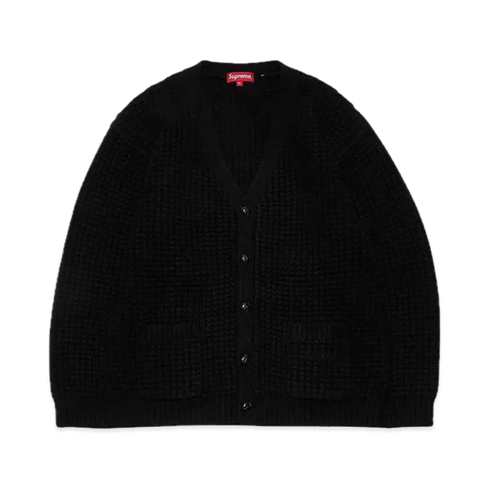 Supreme Waffle Knit Cardigan "Black"