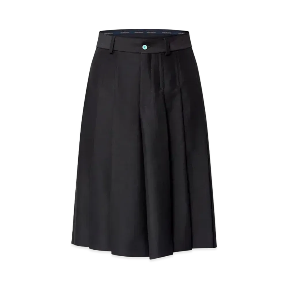 Louis Vuitton Tailored Pleated Wool Shorts "Noir"