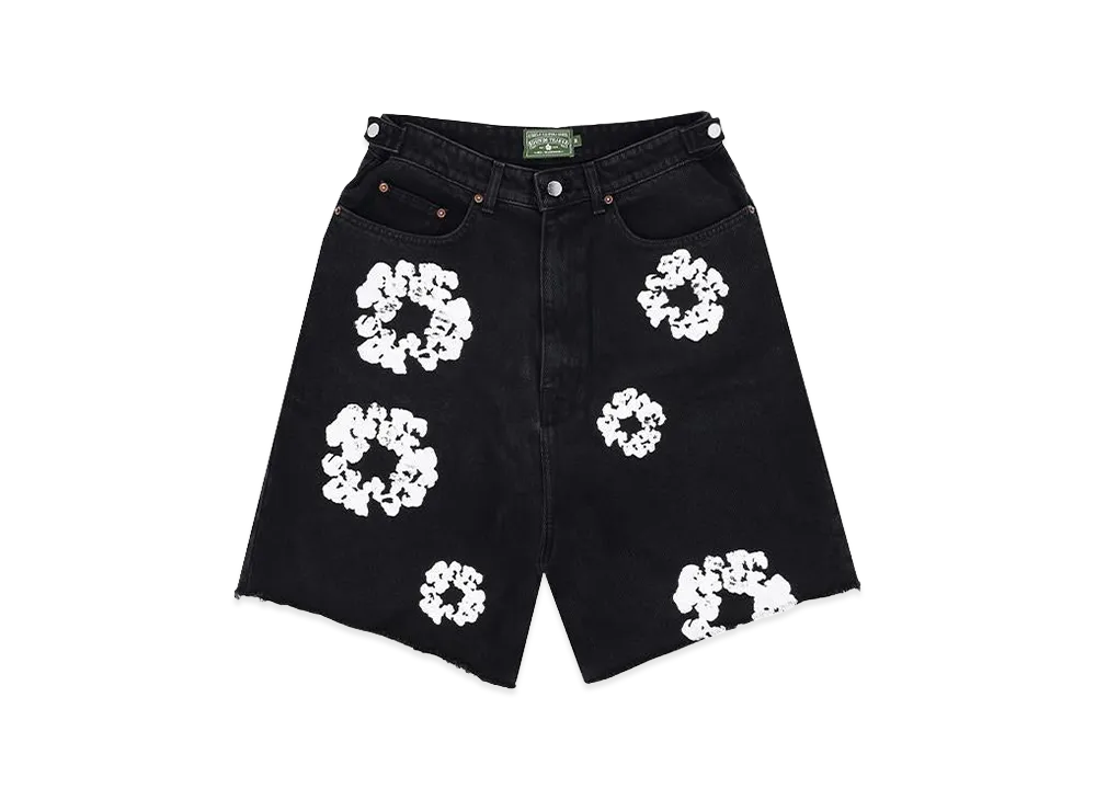 DENIM TEARS Cotton Wreath Denim Shorts "Black"