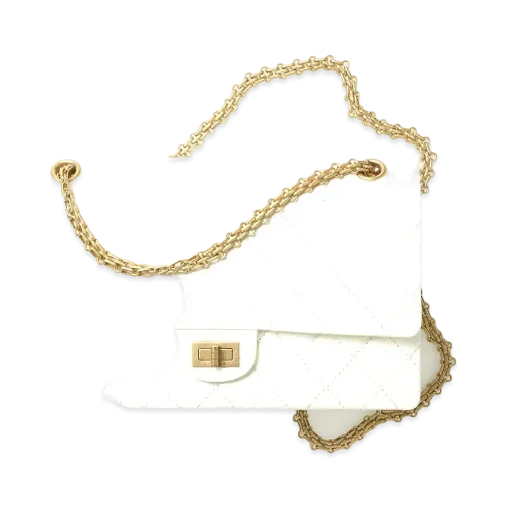 CHANEL 2.55 Large Hand Bags Aged Calfskin "White"