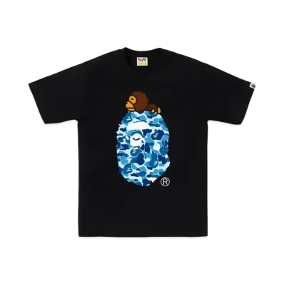 A BATHING APE Abc Camo Milo On Big Ape Tee "Black/Black"