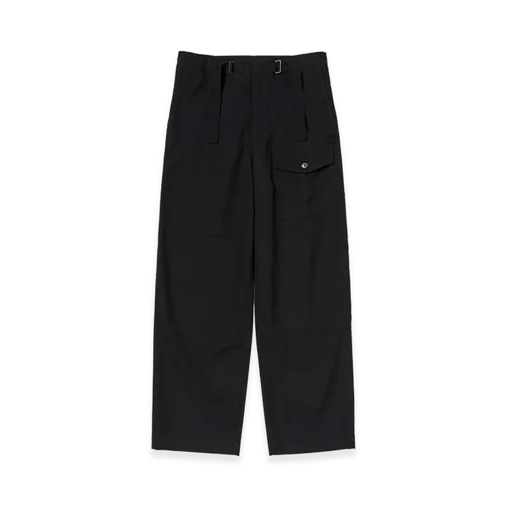 AURALEE Wool Herringbone Cargo Pants "Black"