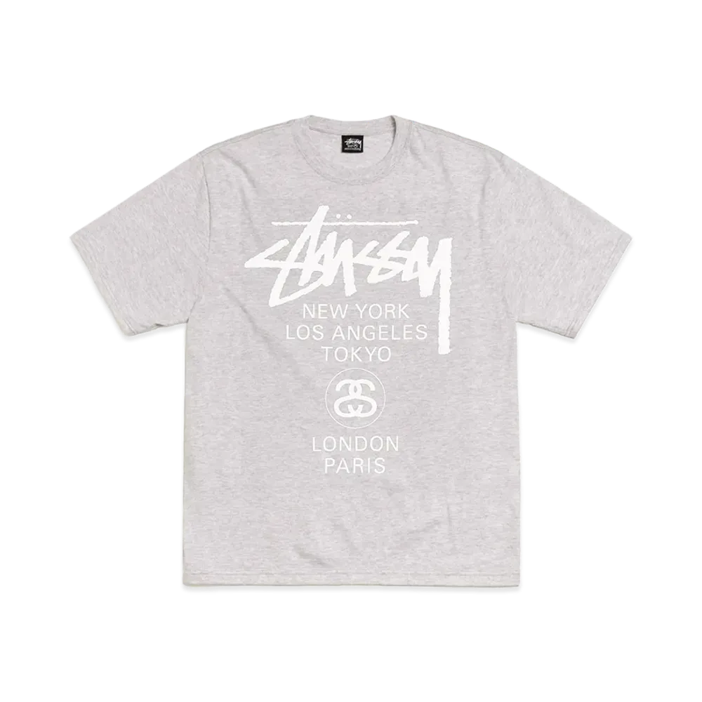 Stussy World Tour Tee "Ash Heather" (2025) 3903962