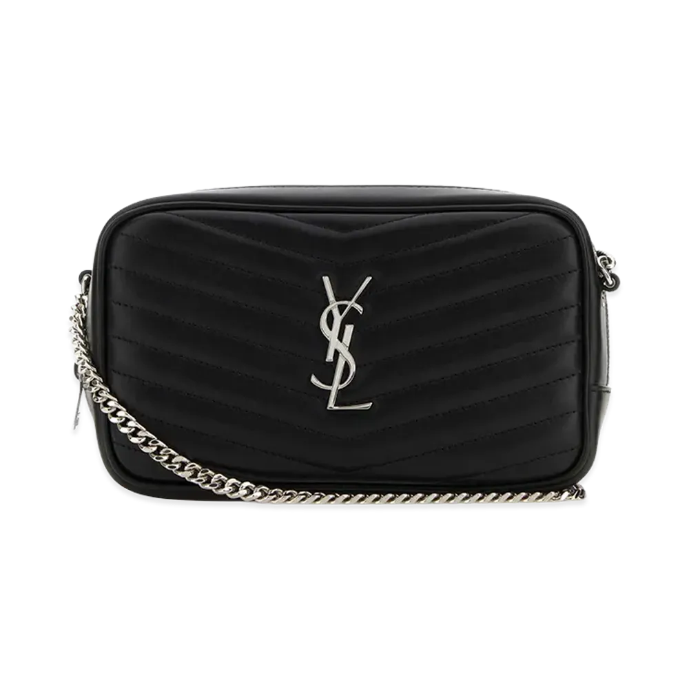 Saint Laurent Women's Leather Mini Lou Crossbody Bag "Black"