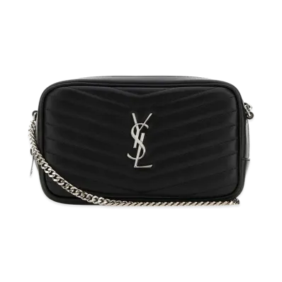 Saint Laurent Women's Leather Mini Lou Crossbody Bag "Black"
